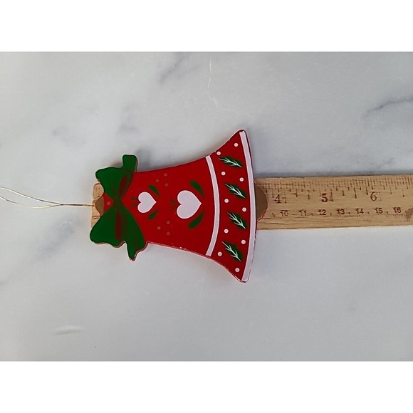 Vintage Wooden Christmas Bell Ornament - Picture 9 of 10